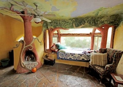 Cob House Interior Window Seat