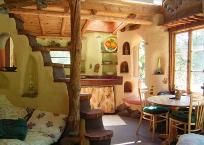 Cob House Interior and Stairs