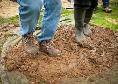 Cob Mud and Straw Stamped with Feet