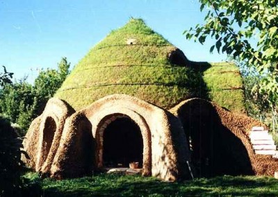 Earthbag Home Grass Roof 2