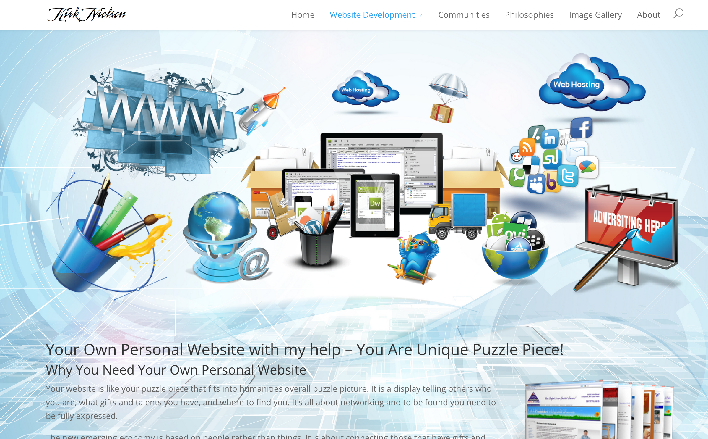 Kirk Nielsen Puzzle Piece Websites Home Page